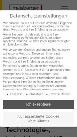 Vorschau der mobilen Webseite www.maisberger.de, Maisberger Whiteoaks Gesellschaft für strategische Unternehmenskommunikation mbH