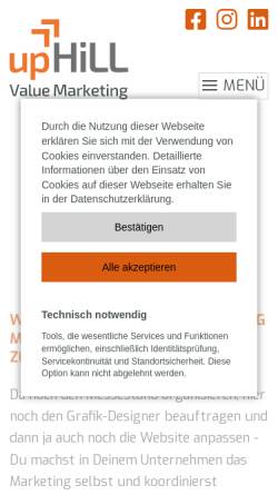 Vorschau der mobilen Webseite www.up-hill.de, UpHill - Internet und Neue Medien