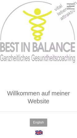 Vorschau der mobilen Webseite www.best-in-balance.de, Best in Balance