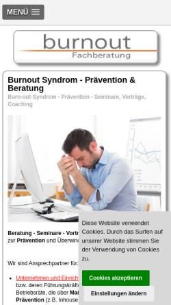 Vorschau der mobilen Webseite www.burnout-fachberatung.de, Burnout Fachberatung
