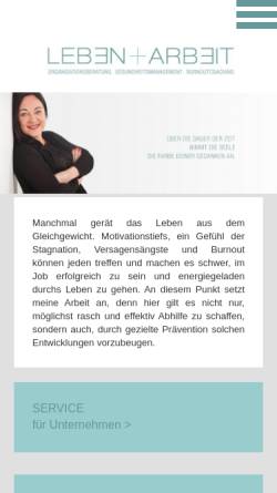 Vorschau der mobilen Webseite www.lebenundarbeit.at, Leben und Arbeit - Dr. Dagmar Deixelberger-Fritz