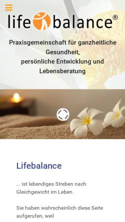 Vorschau der mobilen Webseite www.lifebalance.at, Lifebalance