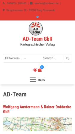 Vorschau der mobilen Webseite www.ad-team.de, Freizeitkarten Spreewald