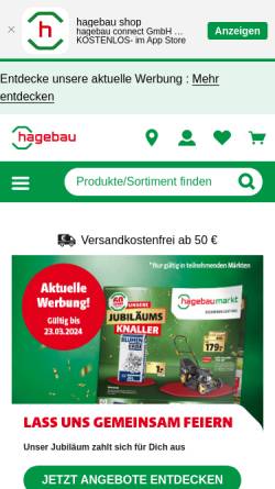 Vorschau der mobilen Webseite www.hagebau.de, Hagebau