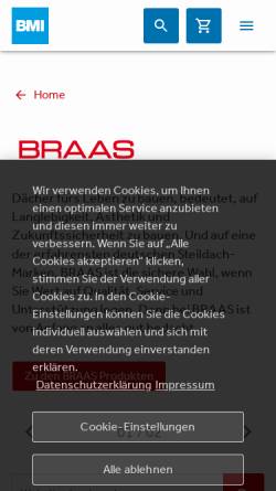 Vorschau der mobilen Webseite www.braas.de, Lafarge Dachsysteme GmbH
