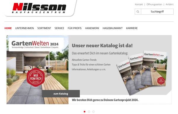 Vorschau von www.nilsson.de, Nilsson Baufachzentrum GmbH