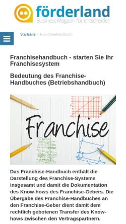 Vorschau der mobilen Webseite www.franchisestarter.de, FranchiseStarter