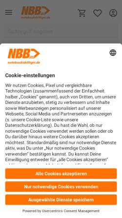 Vorschau der mobilen Webseite www.notebooksbilliger.de, notebooksbilliger.de AG