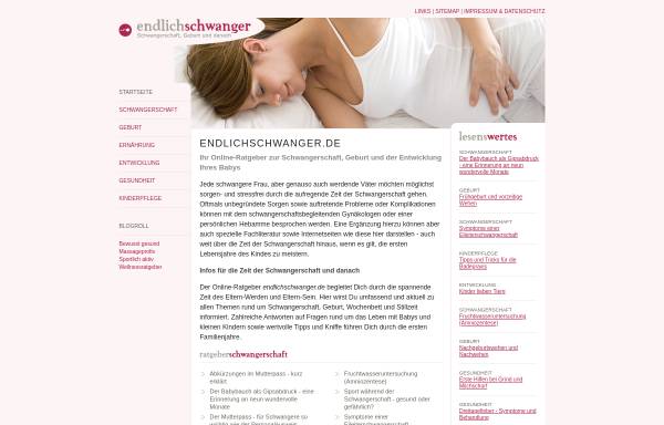 Vorschau von www.endlichschwanger.de, Endlichschwanger
