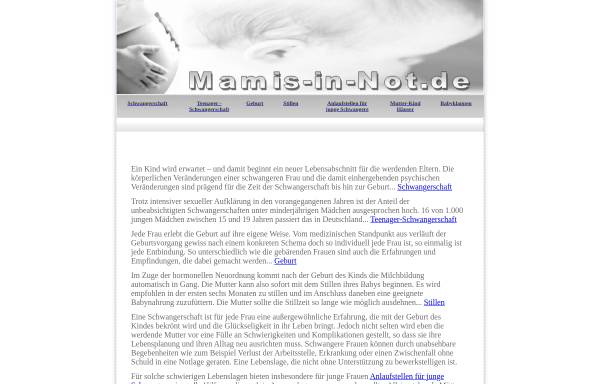Vorschau von www.mamis-in-not.de, Mamis in Not