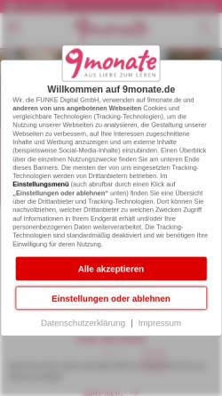 Vorschau der mobilen Webseite www.9monate.de, 9 monate