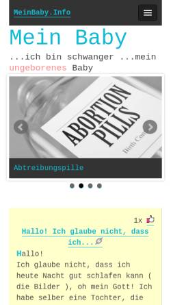 Vorschau der mobilen Webseite www.meinbaby.info, Ungeborene Babys