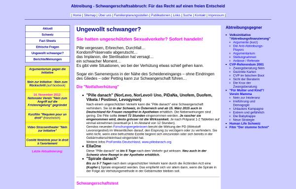 Vorschau von www.svss-uspda.ch, Ungewollt schwanger - was tun ?