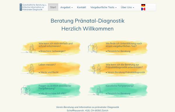 Vorschau von www.praenatal-diagnostik.ch, Verein Ganzheitliche Beratung und kritische Information zu pränataler Diagnostik