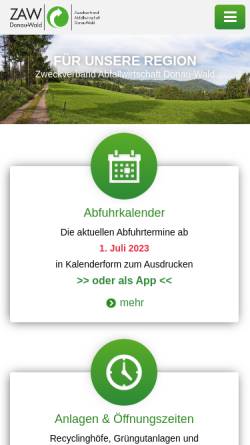 Vorschau der mobilen Webseite awg.de, BBG Donau-Wald