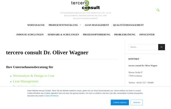Vorschau von www.tercero.de, Tercero Consult Dr. Oliver Wagner