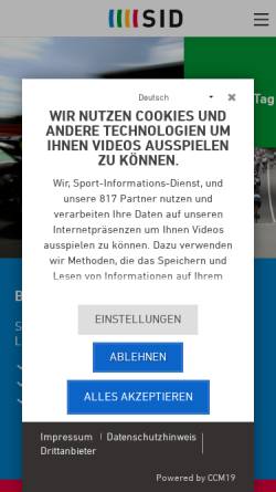 Vorschau der mobilen Webseite sid.de, SID - Sport Informations Dienst