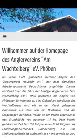 Vorschau der mobilen Webseite www.av-wachtelberg.de, Anglerverein Am Wachtelberg e. V.