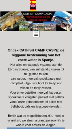 Vorschau der mobilen Webseite www.catfish-camp-caspe.com, Catfish Camp Caspe