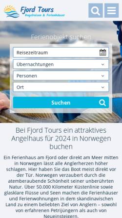 Vorschau der mobilen Webseite fjord-tours.eu, Fjord Tours GmbH