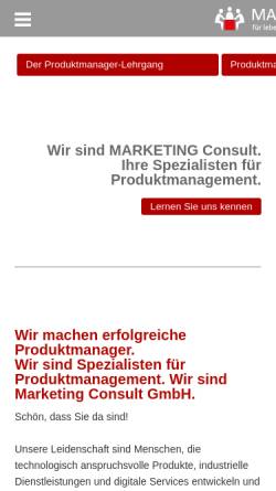 Vorschau der mobilen Webseite www.marketingconsult.de, Marketing Consult GmbH