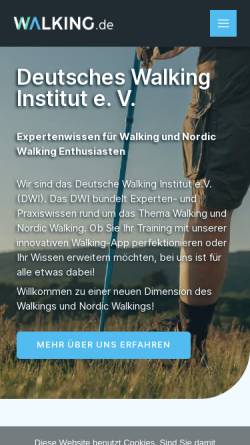 Vorschau der mobilen Webseite www.walking.de, Deutsches Walking Institut