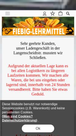Vorschau der mobilen Webseite fiebig-lehrmittel.de, Fiebig-Lehrmittel