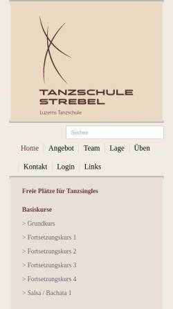 Vorschau der mobilen Webseite www.tanzschule-strebel.ch, Tanzschule Strebel