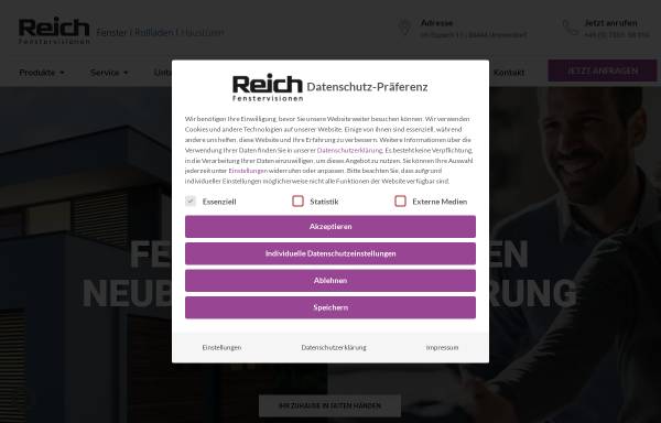 Vorschau von www.meinreichfenster.de, Reich Fenstervisionen GmbH & Co. KG