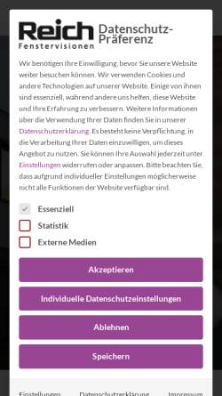 Vorschau der mobilen Webseite www.meinreichfenster.de, Reich Fenstervisionen GmbH & Co. KG