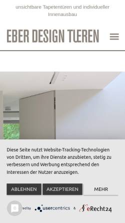 Vorschau der mobilen Webseite www.designtueren.de, Eber Rundbogen GmbH