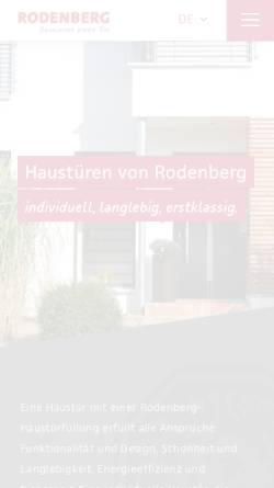 Vorschau der mobilen Webseite www.rodenbergag.de, Rodenberg Fenster + Türen-Technik AG