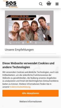 Vorschau der mobilen Webseite www.sos-dichtungen.de, SOS-Dichtungen