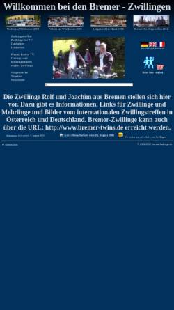 Vorschau der mobilen Webseite www.bremer-zwillinge.de, Scheu, Rolf und Joachim