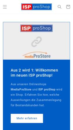 Vorschau der mobilen Webseite www.isp-proshop.de, Clickconcepts GmbH