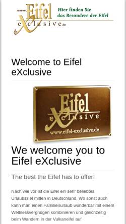 Vorschau der mobilen Webseite www.eifel-exclusive.eu, Eifel eXclusive