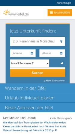 Vorschau der mobilen Webseite www.eifel.de, Eifel.de