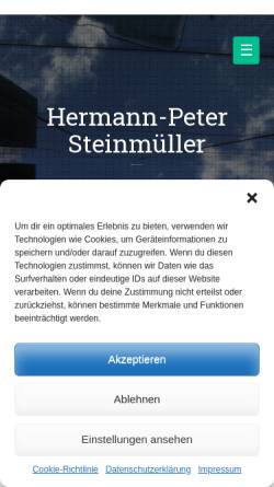 Vorschau der mobilen Webseite www.hpsteinmueller.de, Steinmüller, Hermann-Peter