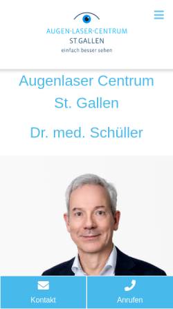 Vorschau der mobilen Webseite www.augenlaser-centrum.ch, Augenlaser Centrum St. Gallen