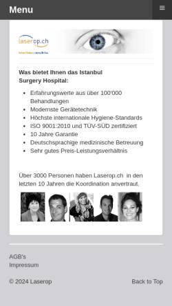 Vorschau der mobilen Webseite www.laserop.ch, laserop.ch, Thomas Planzer