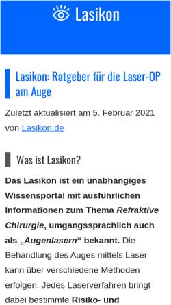 Vorschau der mobilen Webseite laserzentrum.de, Laserzentrum Augsburg GbR