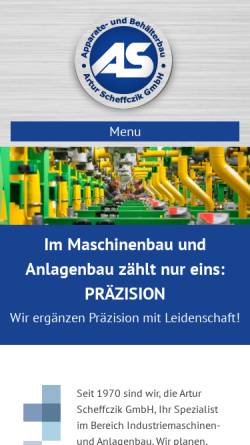 Vorschau der mobilen Webseite www.scheffczik.de, Apparate- und Behälterbau Artur Scheffczik GmbH
