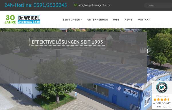 Vorschau von weigel-anlagenbau.de, Dr. Weigel Anlagenbau GmbH