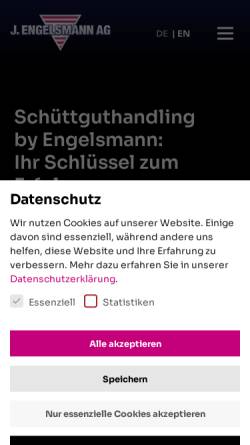 Vorschau der mobilen Webseite www.engelsmann.de, J. Engelsmann AG