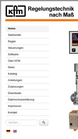 Vorschau der mobilen Webseite www.kfm-regelungstechnik.de, KFM Regelungstechnik GmbH