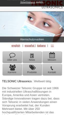 Vorschau der mobilen Webseite www.telsonic.com, Telsonic Ultrasonics