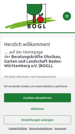 Vorschau der mobilen Webseite www.vbogl.de, Obstbau Beratung Baden Württemberg