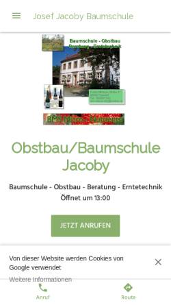 Vorschau der mobilen Webseite josef-jacoby-baumschule.business.site, Obstbau und Baumschule Josef Jacoby Tünsdorf