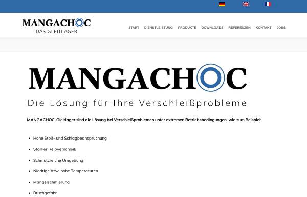 Vorschau von www.mangachoc.de, Mangachoc Slide-Bearing Systems GmbH