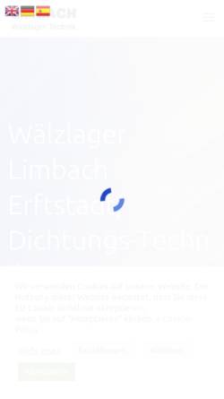 Vorschau der mobilen Webseite www.waelzlager-limbach.de, Wälzlager-Limbach, Inh. Udo Limbach
